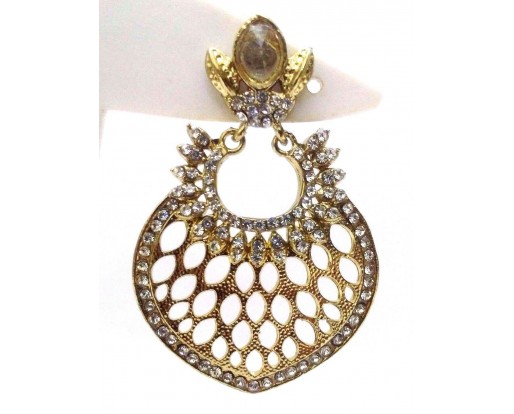 Light Gold Chand Bali Earring Jhumka Fashion Jewelry Boho Drop Dangle Long E52